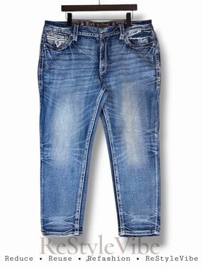 ROCK REVIVAL Women’s Size 36 Denim Jeans Ysobel Easy Ankle Skinny Fit Stretch